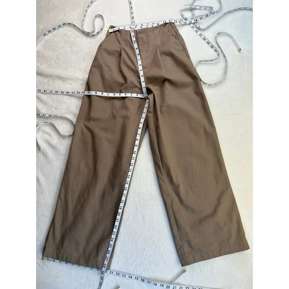 Alo Light Cocoa Main Character High-Waist Wide Leg Trouser Cropped Jacket XS - Picture 8 of 16